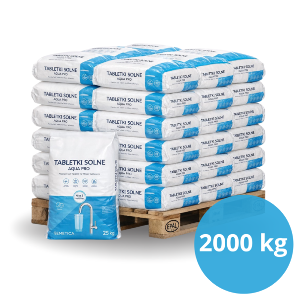 Tabletki Solne Aqua Pro 25 kg do uzdatniania wody Qemetica (CIECH) Aqua pro 2000 kg (25 kg x 80) 2 tony
